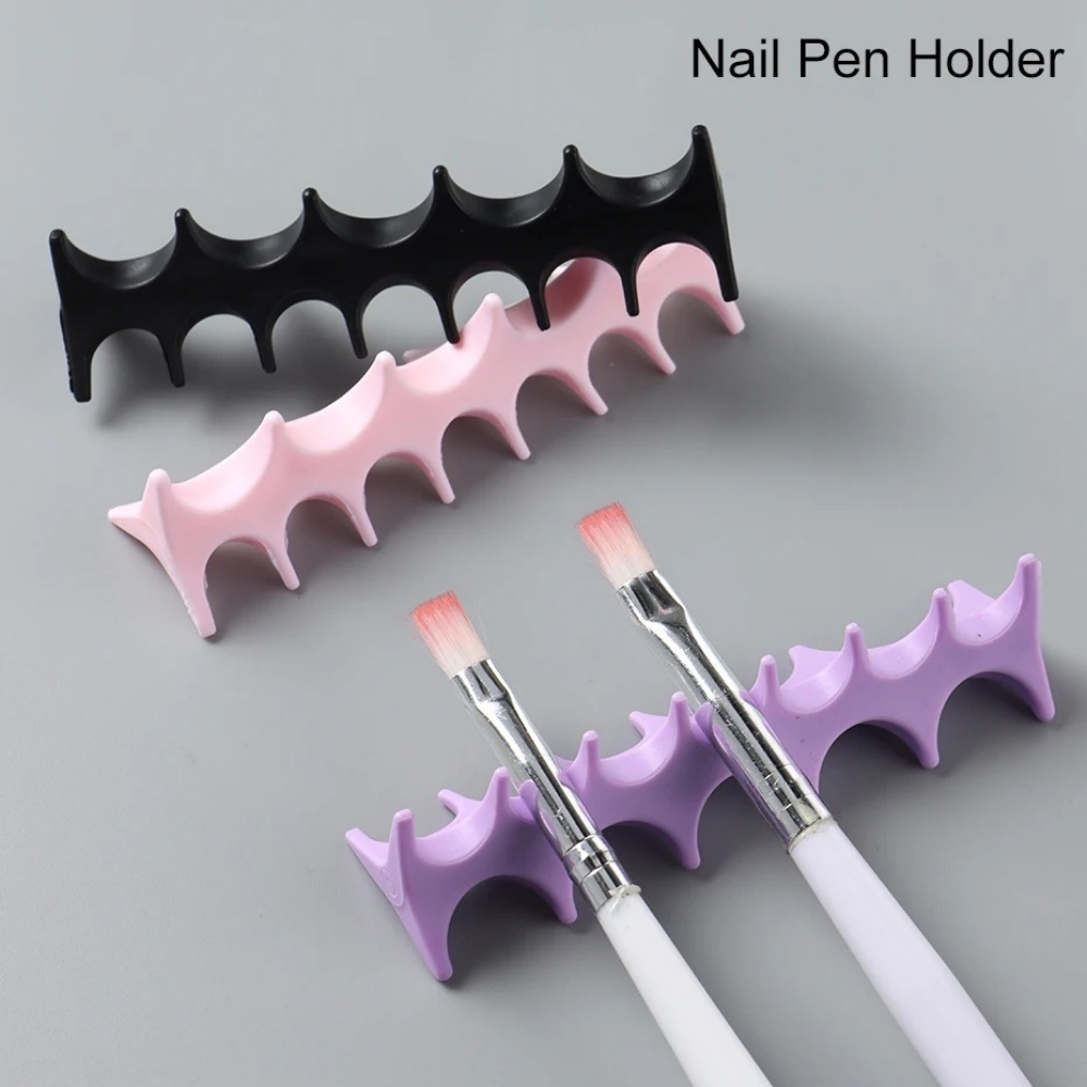 Nail Art Rame - シリコンネイルアートペンホルダー UVジェルブラシディスプレイ メイクアップオーガナイザー メイクアップペイントペンレストオーガナイザー スタンドツール ネイルペンホルダー