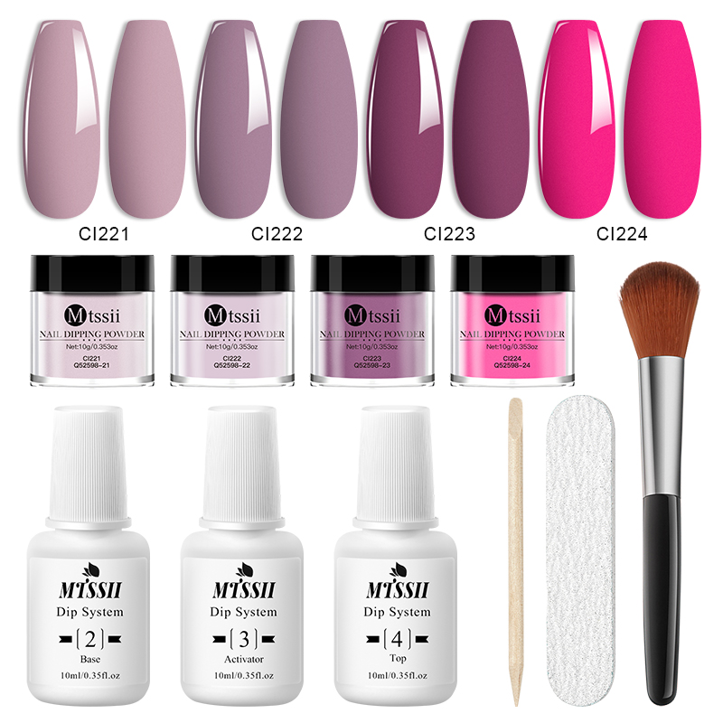 Nail Glitter Chrome - 10個入り/セット ディップネイルパウダーキット 10ml ヌードピンク レッド クロームネイルパウダー