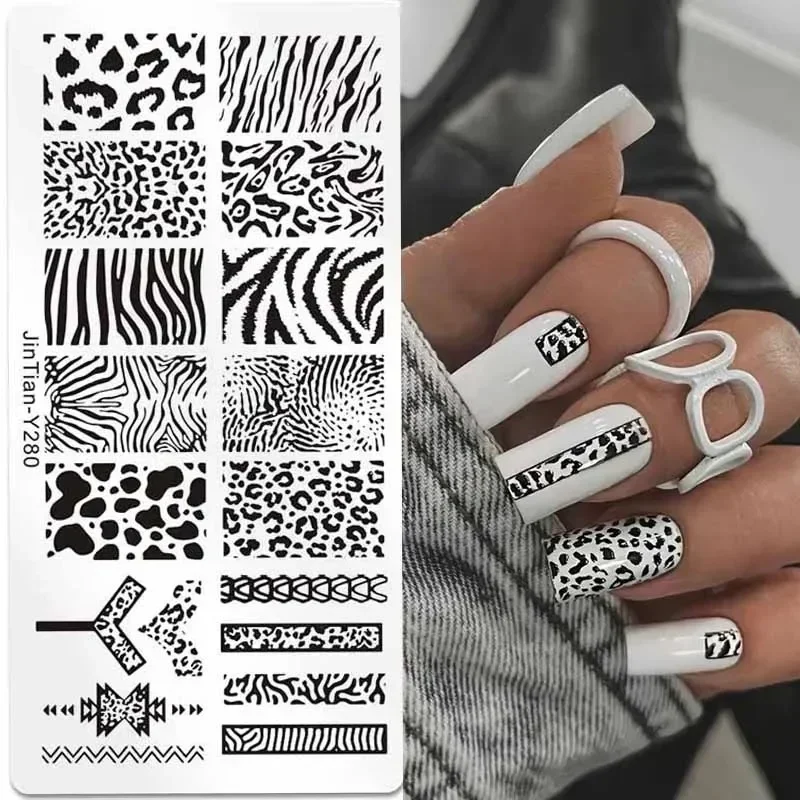 Nail Art Zebra - タイガーゼブラヒョウ柄ネイルスタンピングプレート動物画像印刷ステンシルネイルスタンプテンプレートネイルアートツール爪装飾