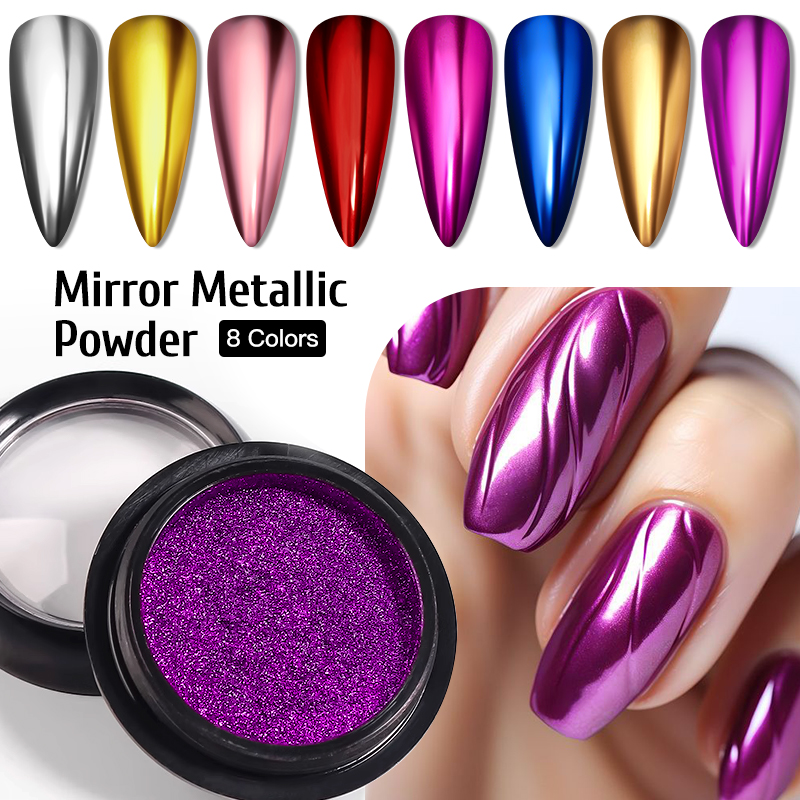 Nail Glitter Chrome - メタリックゴールドシルバーミラーパウダーネイルグリッターローズゴールドシャンパンシルバー UV ジェルポリッシュクロームダストマニキュア DIY 顔料 Decr