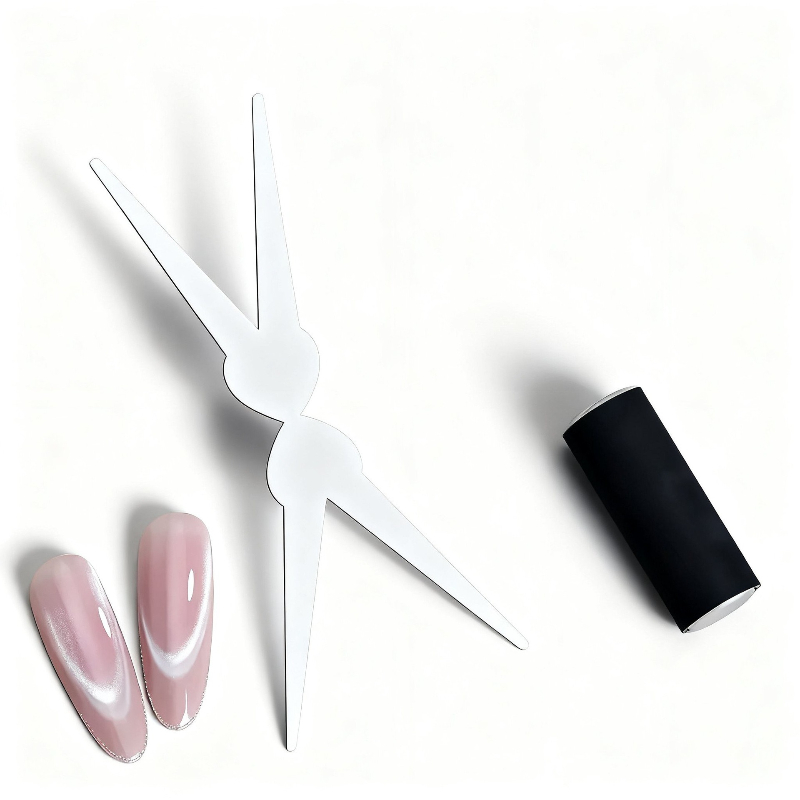 Nail Gel Polish Set - ダブルヘッドネイルマグネットフレンチシェイプ強力3Dキャッツアイマグネットネイルアートジェルポリッシュ磁気マニキュアアクセサリーツールセット