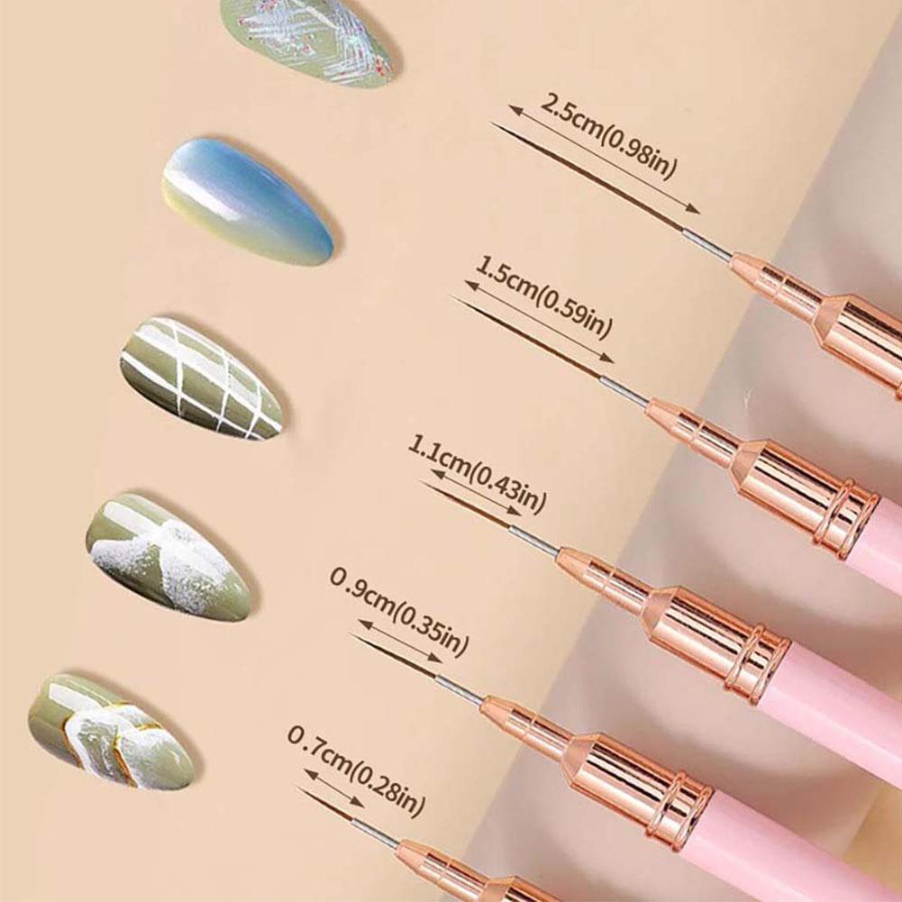 5本セット ネイルアートライナーブラシセット 9mm 11m - Nail Gel Polish Set のレビューと価格