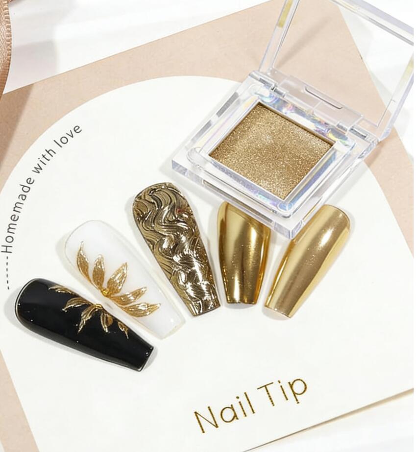 ソリッドマジックミラーゴールドクロムパウダーネイルピグメント - Nail Glitter Chrome のレビューと価格