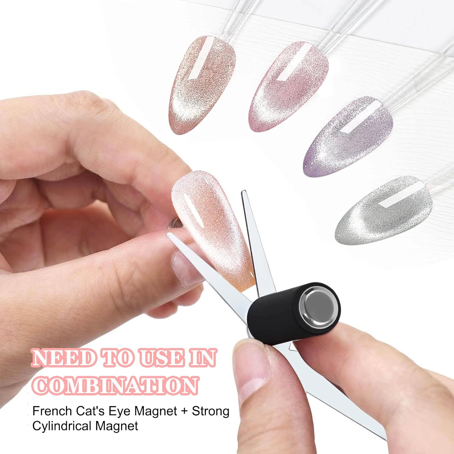 3Dキャットアイマグネット両頭ネイルマグネットフレンチシェイ - Nail Gel Polish Set のレビューと価格