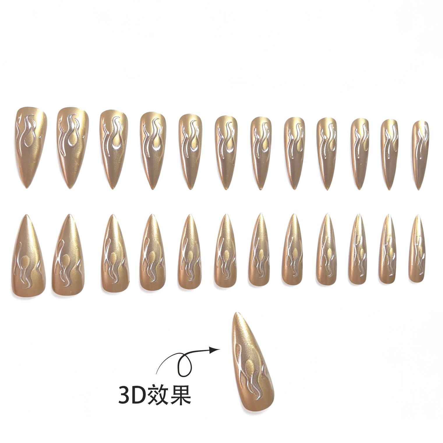 24枚入り 3Dクロームシルバーゴールド フレイムスティレッ - Nail Glitter Chrome のレビューと価格