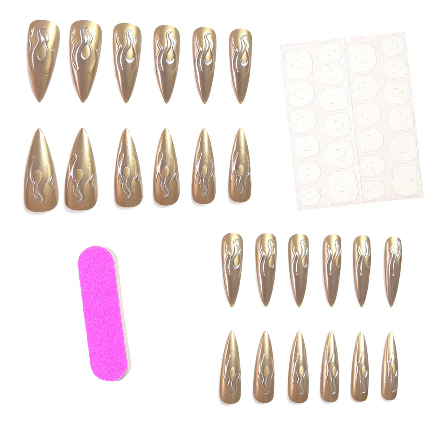 24枚入り 3Dクロームシルバーゴールド フレイムスティレッ - Nail Glitter Chrome のレビューと価格