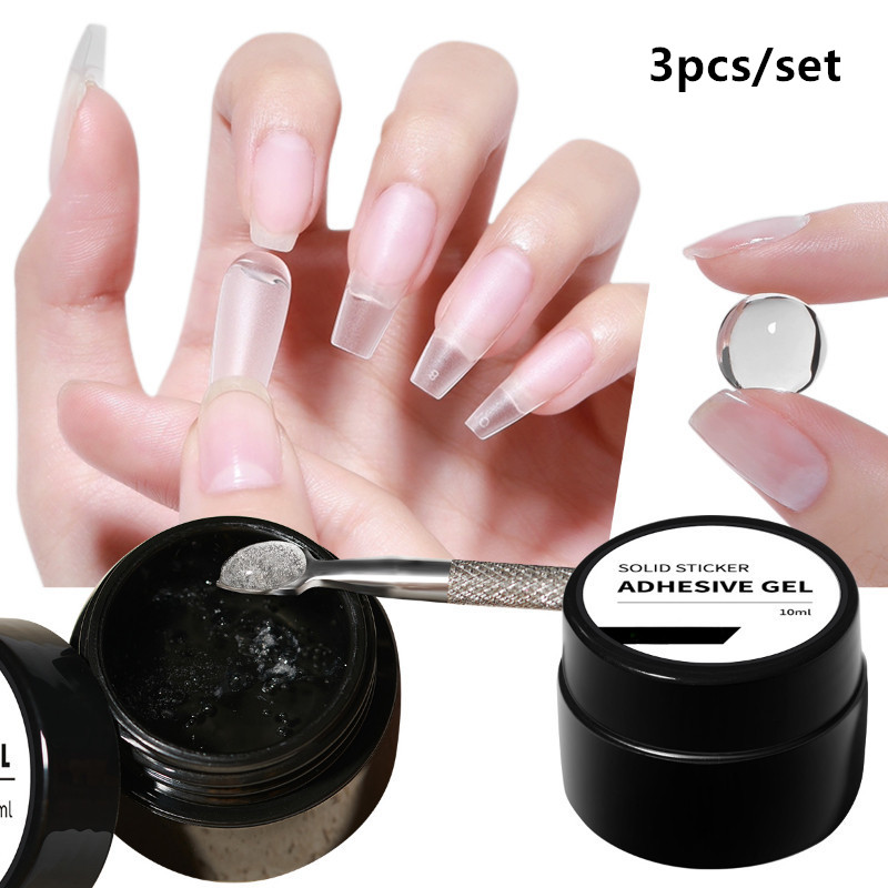 3 ピース/セットソリッドネイルチップジェルソリッドステッカ - Nail Gel Polish Set のレビューと価格