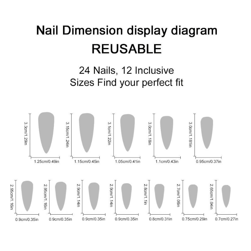 24枚入り Y2K ロングスティレット つけ爪 ブラックポル - Nail Art Zebra のレビューと価格