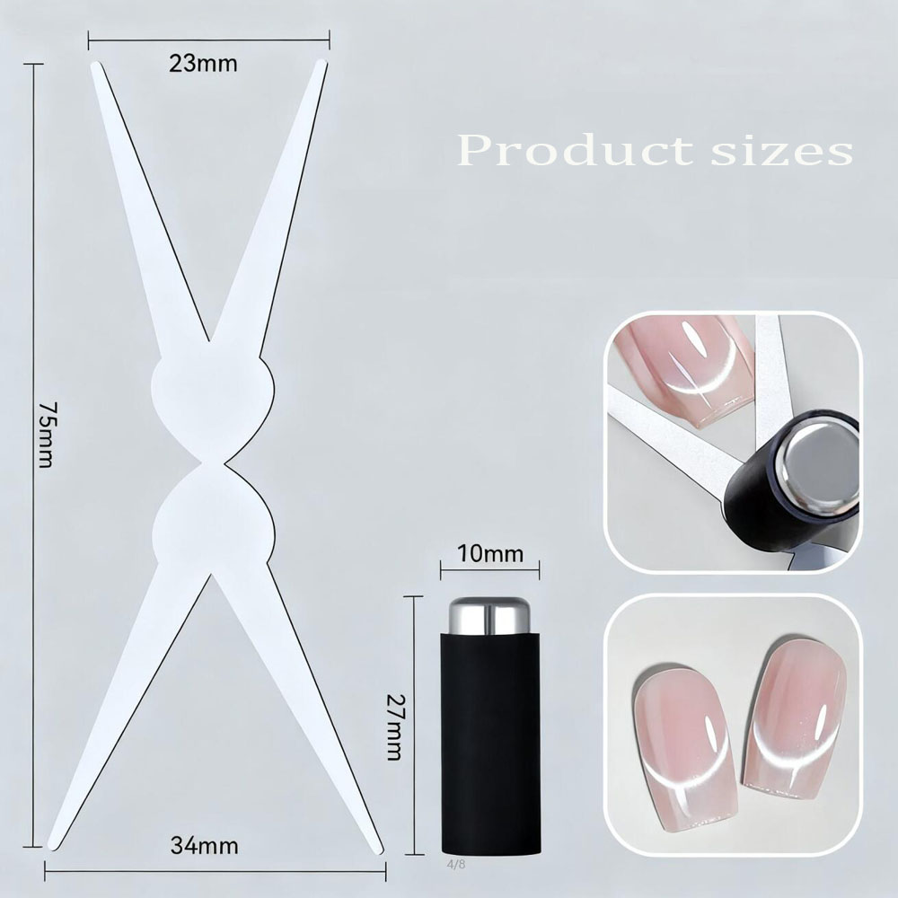 3D両頭ネイルフレンチシェイプ強力キャットアイマグネットネイ - Nail Gel Polish Set のレビューと価格