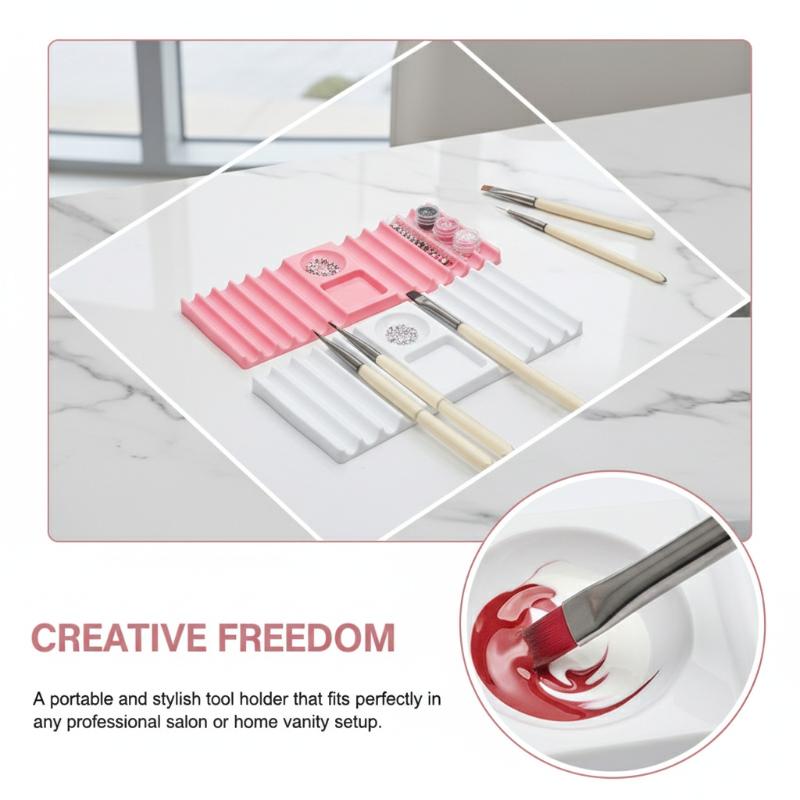 再利用可能なネイルアートパレット ブラシホルダー付き すっき - Nail Art Rame のレビューと価格