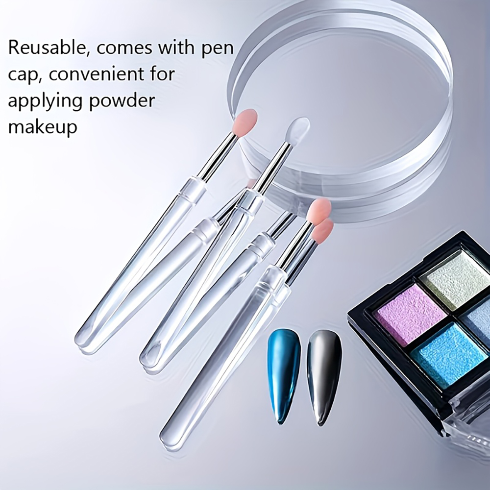 再利用可能なクロームグリッター塗布用マニキュアツール、新しい - Nail Glitter Chrome のレビューと価格