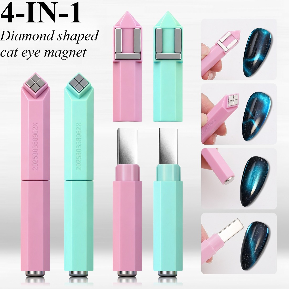 4-in-1 ダイヤモンド型ネイルマグネットセット キャット - Nail Gel Polish Set のレビューと価格