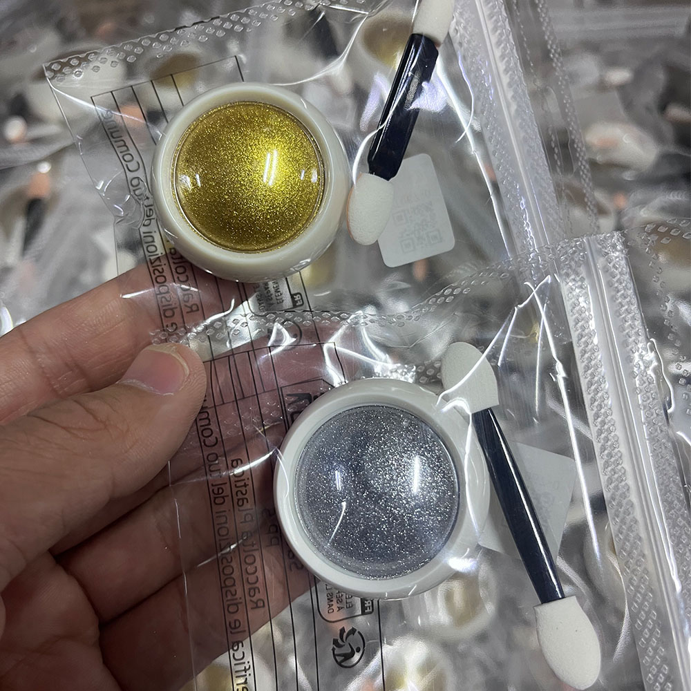 2 ジャーゴールドシルバーミラーパウダーネイルグリッターメタ - Nail Glitter Chrome のレビューと価格
