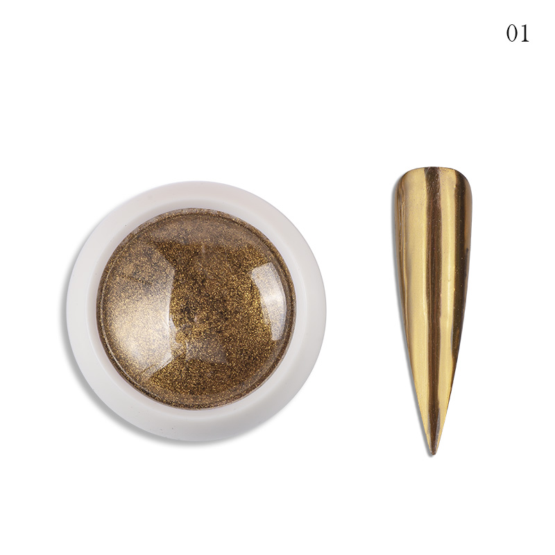 2 ジャーゴールドシルバーミラーパウダーネイルグリッターメタ - Nail Glitter Chrome のレビューと価格